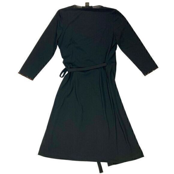 Nicole Miller Collection Wrap Dress Womens S Beaded Embroidered Sheer Hem Midi - Picture 5 of 16